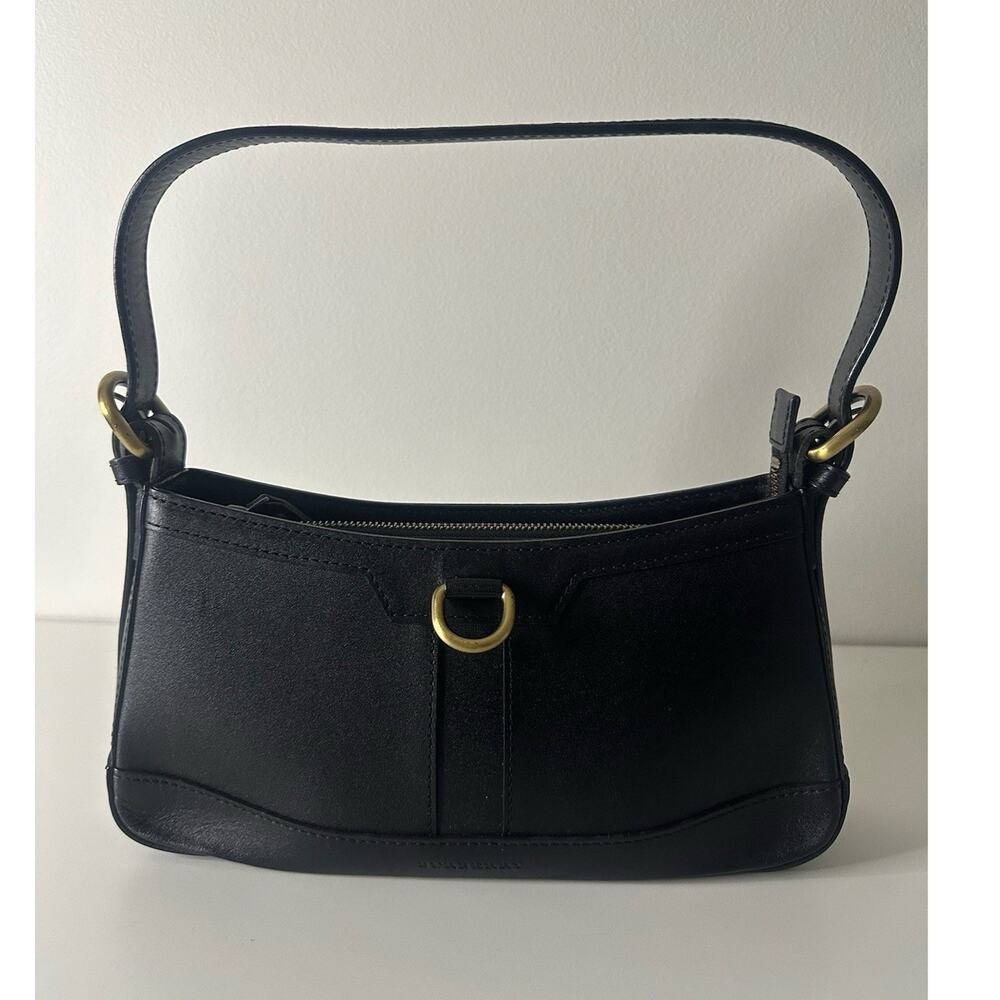 Burberry Black Leather Shoulder Bag Nova Check Lined Gold Hardware Authentic